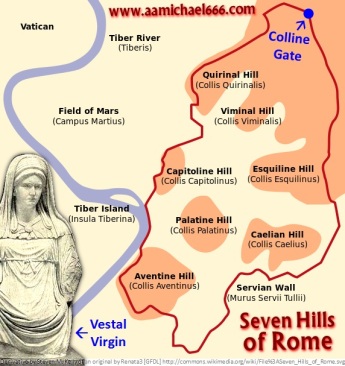 Seven Hills of Rome - Colline Gate - Vestal Virgin
