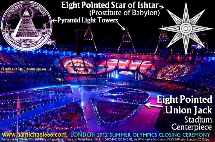 Eight Pointed Star Of Ishtar Whore Of Babylon London 2012 Closing Ceremony Union Jack